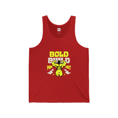 Bold Grit Unisex Jersey Tank - Motivational Workout Shirt