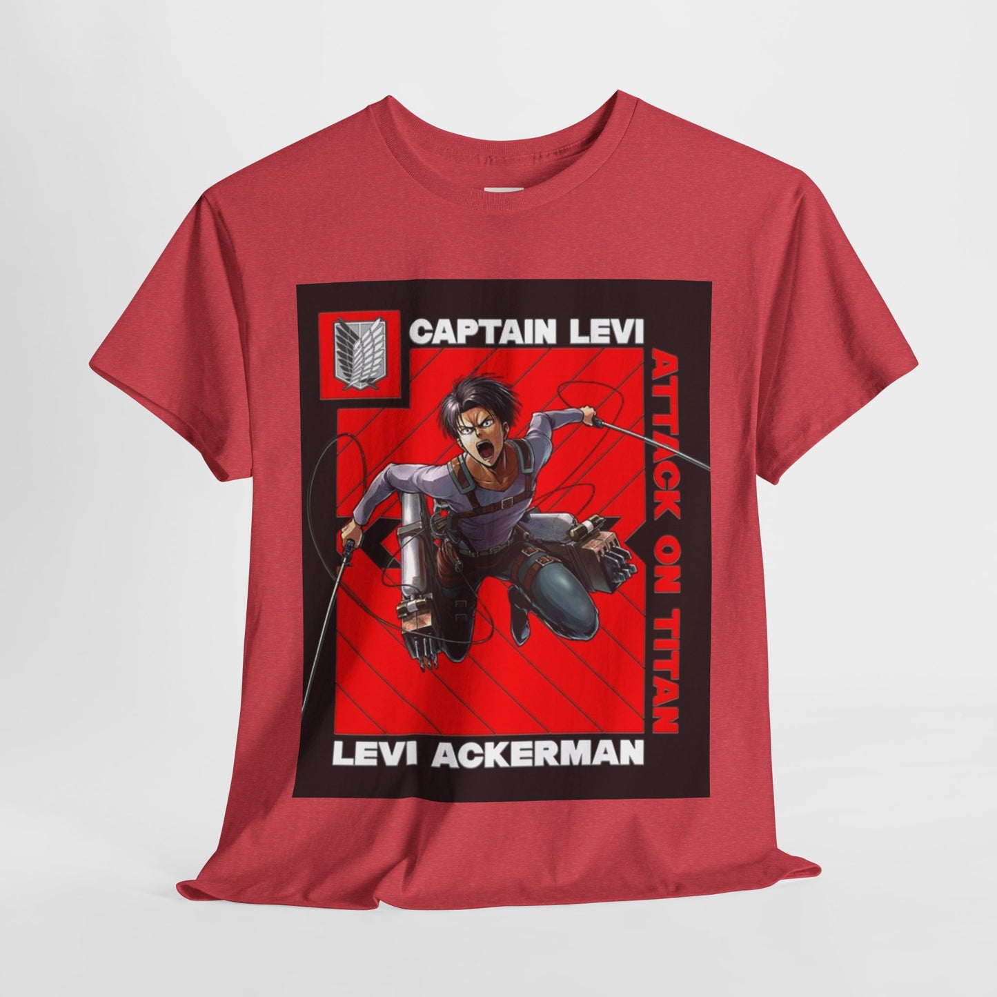 Attack On Titan Levi Ackerman Unisex Heavy Cotton Tee - Vibrant and Stylish Design for Otaku Heads