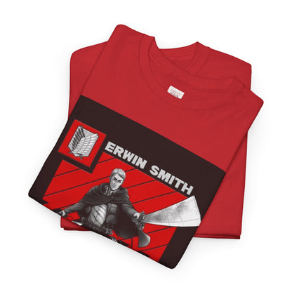 Attack On Titan Erwin Smith Unisex Heavy Cotton Tee - Vibrant and Stylish Design for Otaku Heads