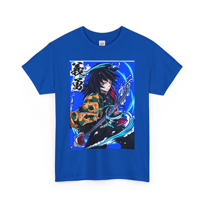 Demon Slayer Giyu Tomioka Unisex Heavy Cotton Tee - Vibrant and Stylish Design for Otaku Heads