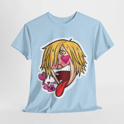 One Piece Sanji Unisex Heavy Cotton Tee - Vibrant and Stylish Design for Otaku Heads