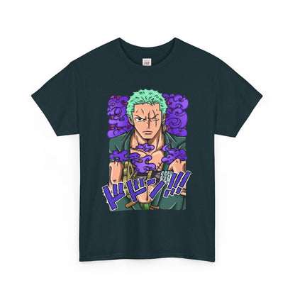 One Piece Zoro Unisex Heavy Cotton Tee - Vibrant and Stylish Design for Otaku Heads