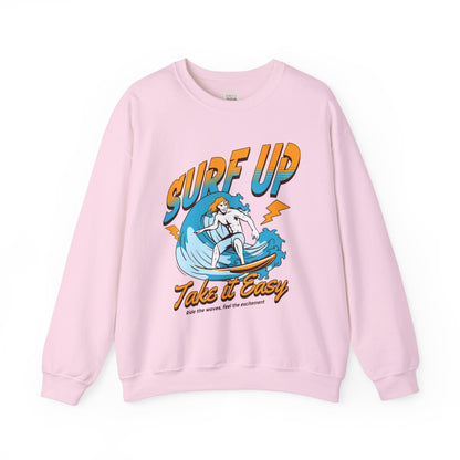 Surf Up Crewneck Sweatshirt - Unisex Heavy Blend for Chill Vibes