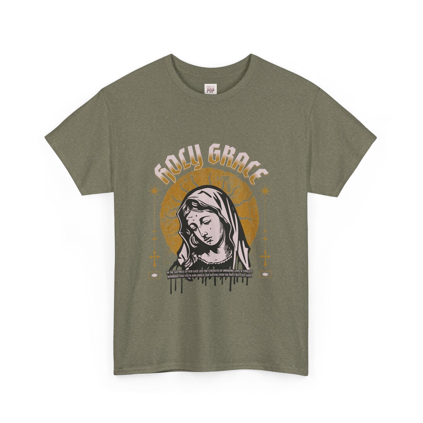 Holy Grace Unisex Heavy Cotton Tee - Spiritual Graphic T-Shirt for Faith and Inspiration