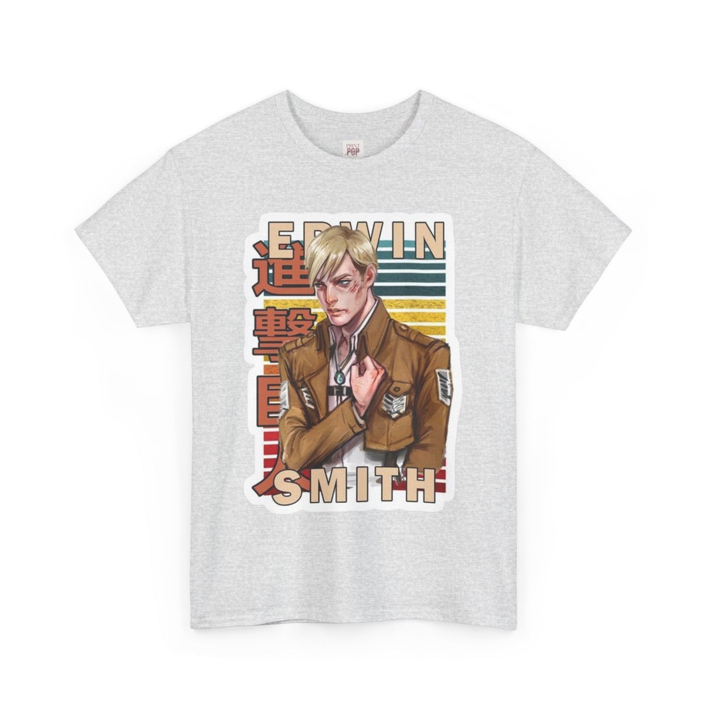 Attack On Titan Erwin Smith Unisex Heavy Cotton Tee - Vibrant and Stylish Design for Otaku Heads