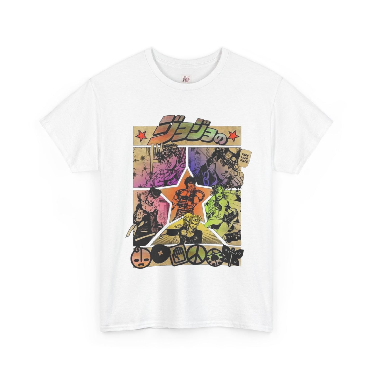 Jojo's Bizarre Adventure Unisex Heavy Cotton Tee - Vibrant and Stylish Design for Otaku Heads