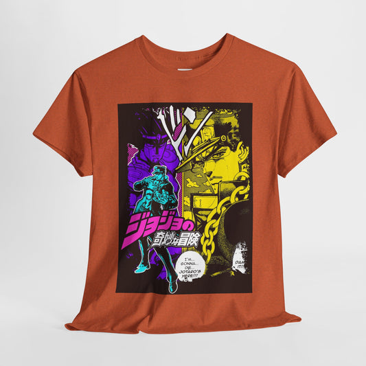 Jojo's Bizarre Adventure Jotaro Kujo Unisex Heavy Cotton Tee - Vibrant and Stylish Design for Otaku Heads