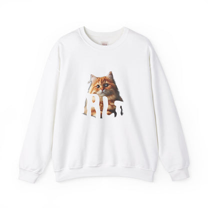 Cozy Cat Graphic Crewneck Sweatshirt - Unisex Heavy Blend™