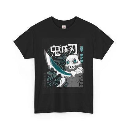 Demon Slayer Inosuke Hashibira Unisex Heavy Cotton Tee - Vibrant and Stylish Design for Otaku Heads