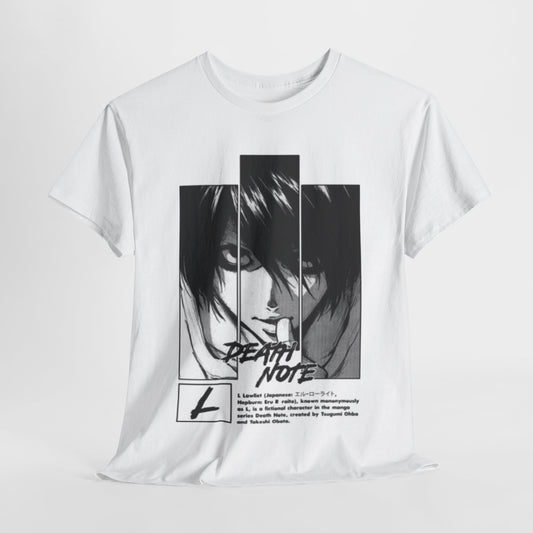 Death Note L Lawliet Unisex Heavy Cotton Tee - Vibrant and Stylish Design for Otaku Heads