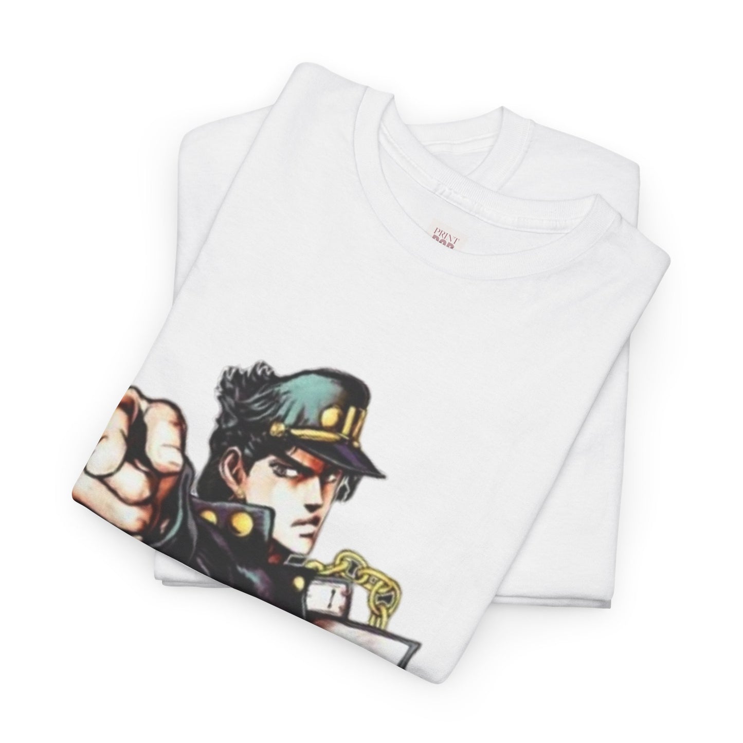 Jojo's Bizarre Adventure Jotaro Kujo Unisex Heavy Cotton Tee - Vibrant and Stylish Design for Otaku Heads