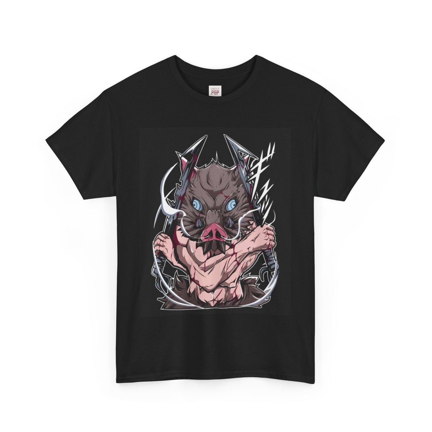 Demon Slayer Inosuke Hashibira Unisex Heavy Cotton Tee - Vibrant and Stylish Design for Otaku Heads