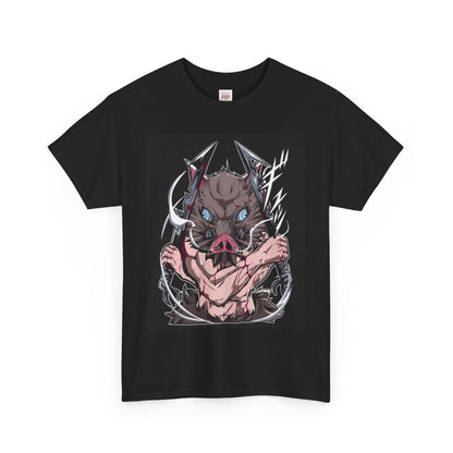 Demon Slayer Inosuke Hashibira Unisex Heavy Cotton Tee - Vibrant and Stylish Design for Otaku Heads