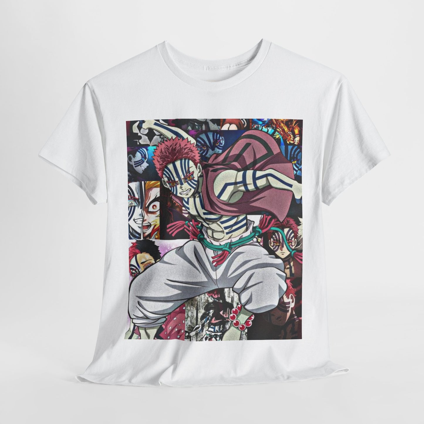 Demon Slayer Akaza Unisex Heavy Cotton Tee - Vibrant and Stylish Design for Otaku Heads