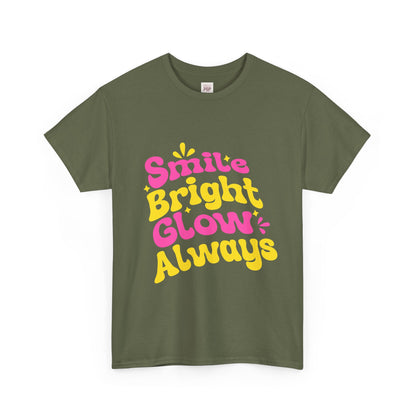 Smite Bright Glow Always Unisex Heavy Cotton Tee - Cheerful Graphic Tee for Positive Vibes