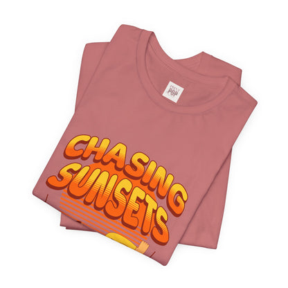 Chasing Sunsets Unisex Jersey Tee - Always Sunshine Vibes