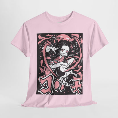 Demon Slayer Nezuko Kamado Unisex Heavy Cotton Tee - Vibrant and Stylish Design for Otaku Heads