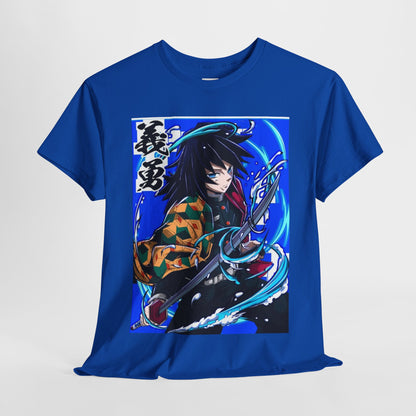 Demon Slayer Giyu Tomioka Unisex Heavy Cotton Tee - Vibrant and Stylish Design for Otaku Heads