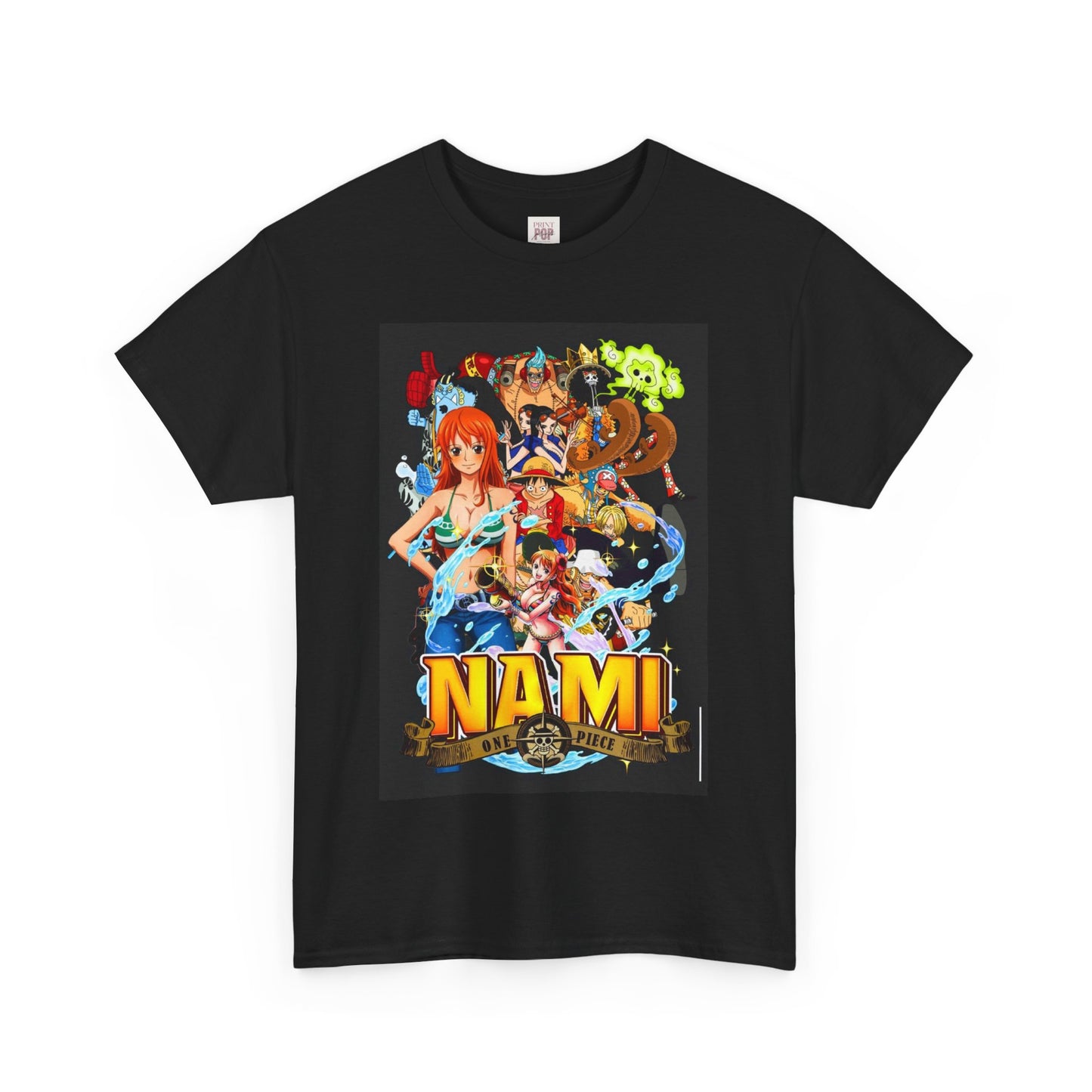 One Piece Nami Unisex Heavy Cotton Tee - Vibrant and Stylish Design for Otaku Heads