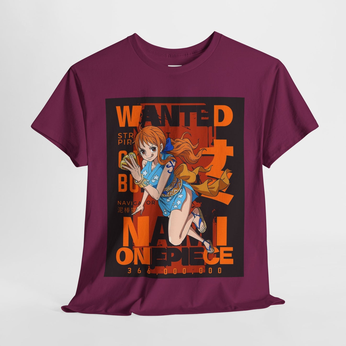 One Piece Nami Unisex Heavy Cotton Tee - Vibrant and Stylish Design for Otaku Heads