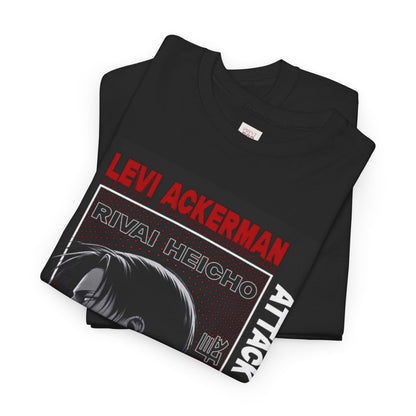 Attack On Titan Levi Ackerman Unisex Heavy Cotton Tee - Vibrant and Stylish Design for Otaku Heads