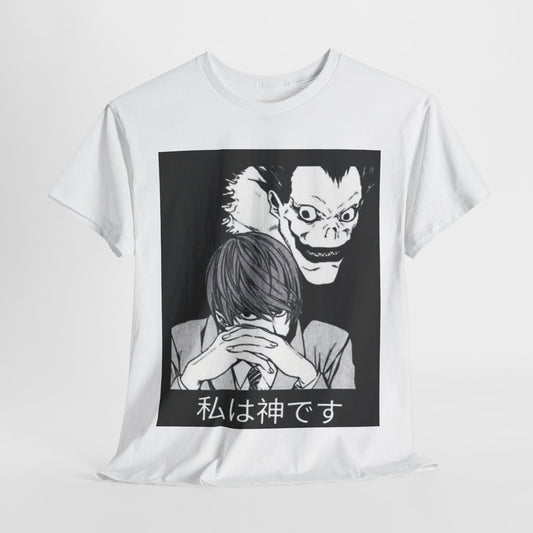 Death Note Light Yagami Unisex Heavy Cotton Tee - Vibrant and Stylish Design for Otaku Heads