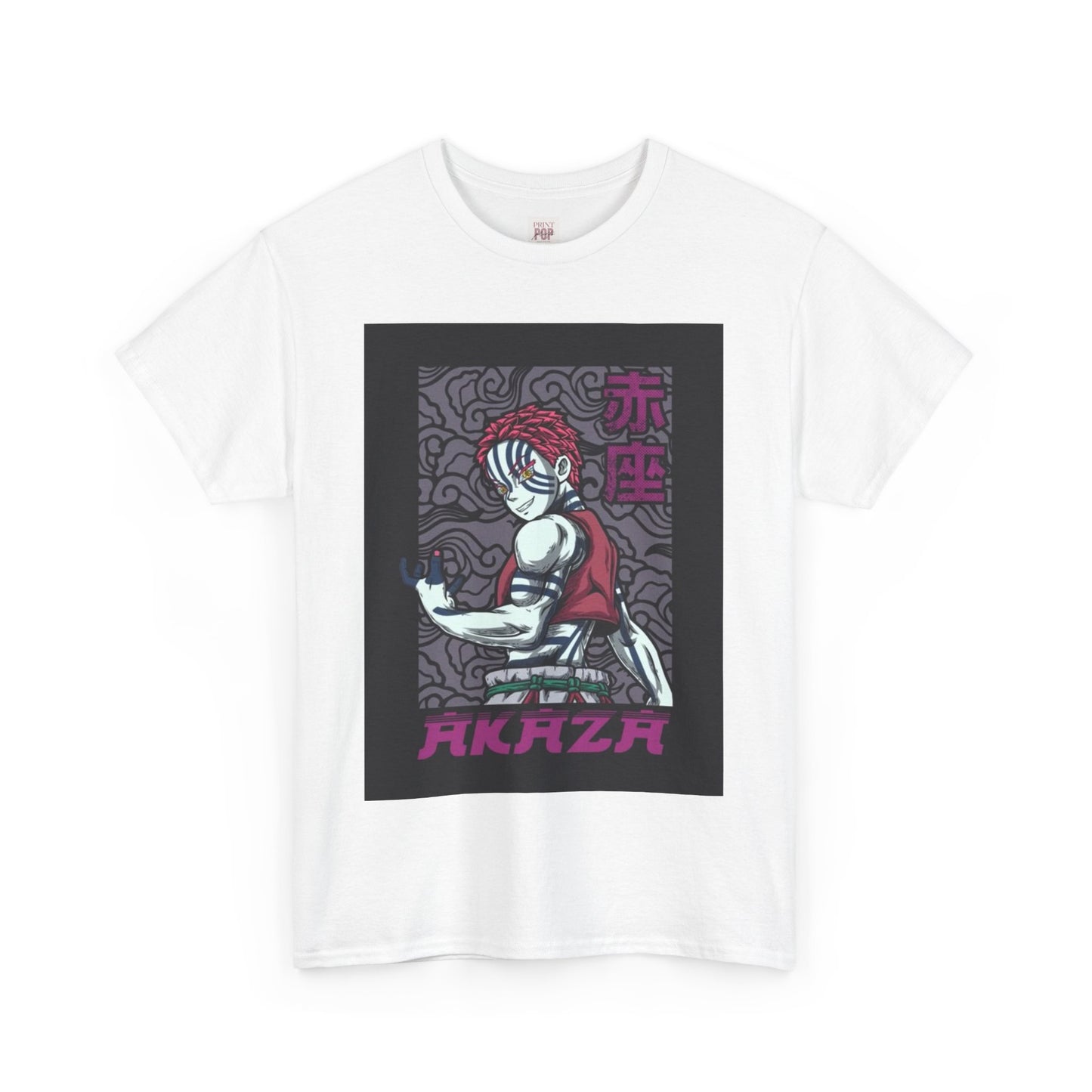 Demon Slayer Akaza Unisex Heavy Cotton Tee - Vibrant and Stylish Design for Otaku Heads